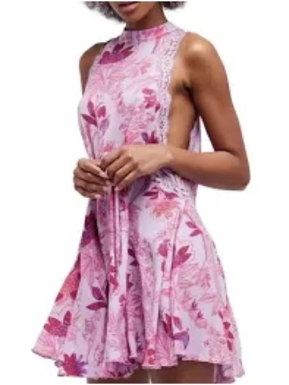 FREE PEOPLE FP Intimately Printed She Moves Chemise Mini Halter Dress Floral XS